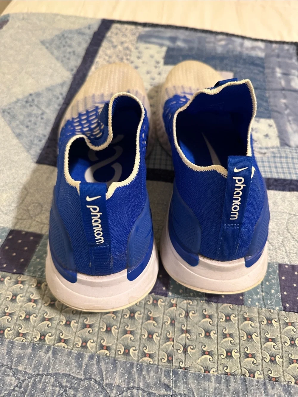 Nike Men's Slip-On Knit Sneakers - Royal Blue and Light Gray
